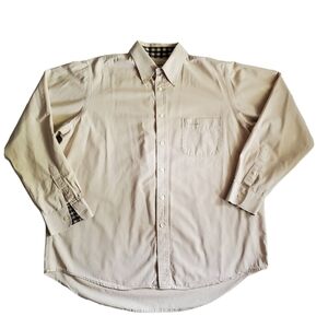 Aquascutum London Tan Button Up Shirt Size Large